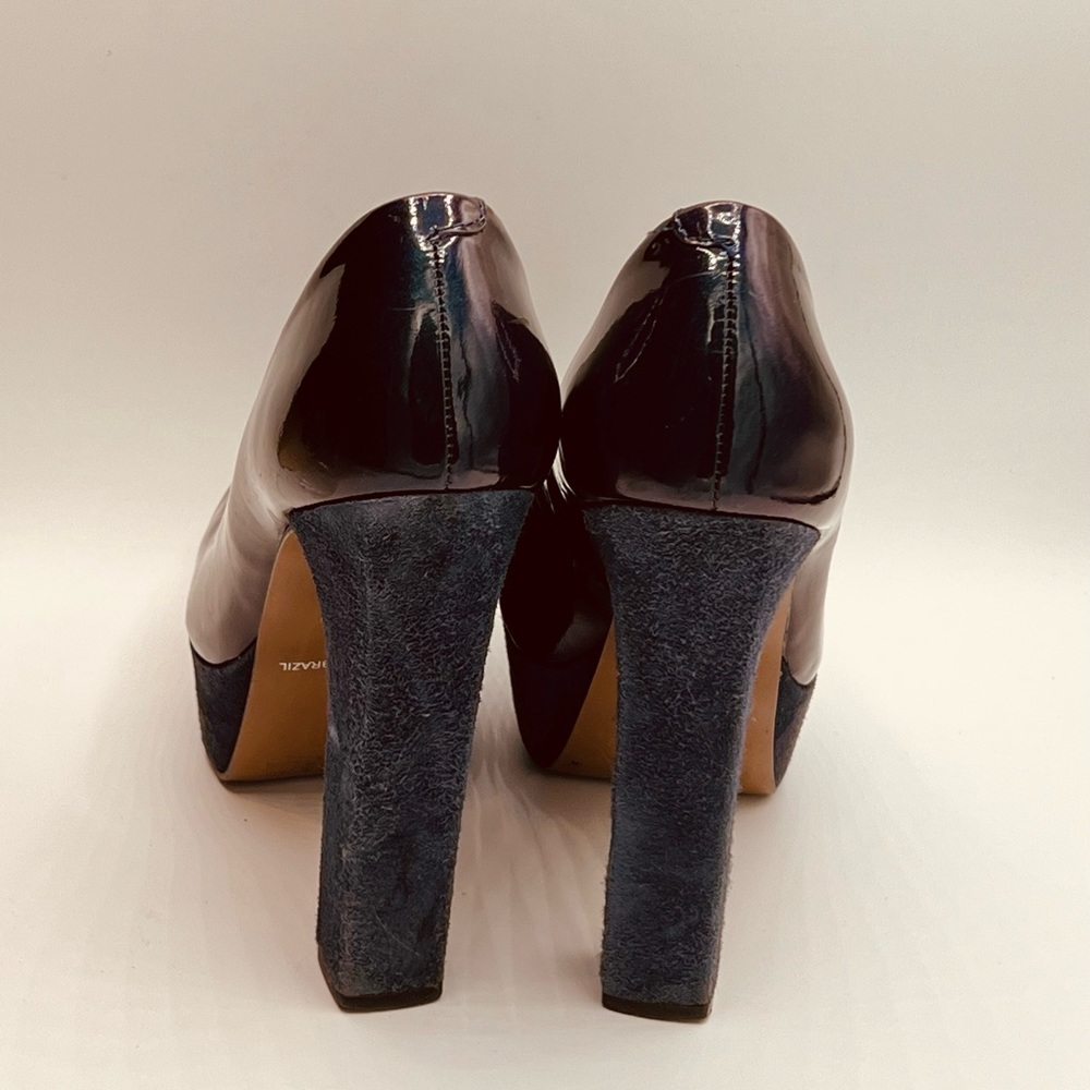 CARVELA Patent Leather/Suede 5”/2” Platform Heels In Navy 37/7 - Picture 5 of 8